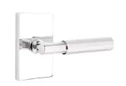 Emtek Select Privacy, Rectangular Rosette, T-Bar Stem, Faceted Handle US26 LH