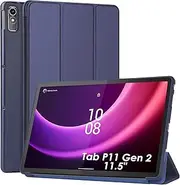 [WD&CD] Case Compatible with Lenovo Tab P11 Gen 2 Protector 11.5 Inch, Protective Case Ultra Thin Soft PU Leather Compatible with Lenovo Tab P11 Gen 2 11.5 Inch with Stand Function, Blue