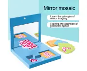 Wooden Puzzles Game Mirror Imaging Sensory Learning Children Educational Toy