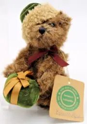 VTG 1990-98 Boyds Bears 7" Posable/Jointed "Everett Elfston" Green Gift Box NWT