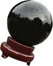 1 Set Black Crystal Ball Ornament Decorations Bedroom Sphere Stand Stone Decorative Balls Home LED Office Decor Living Real Crystals Ornaments Amethyst Ball Wooden Random Color