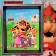Nintendo Super Mario Bros 3D Lenticular Shadow Box - Collectible Gaming Art