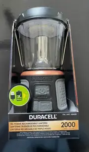 Duracell 2000 Lumen LED TRI-Power Solar Rechargable Lantern BRAND NEW