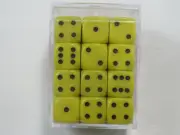 NEW Dice Cube Set of 36 D6 (12mm) - Opaque Yellow