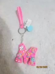 Claire's Kid's Unicorn Key Chain With Heart Monogram Initial " M ' New