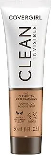 CoverGirl Clean Invisible, Classic Tan, Foundation, Blendable Formula, Buildable Coverage, Lightweight, Natural Finish, Non-Comedogenic, 30ml