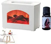 Fireplace Humidifier,Fireplace Humidifier Flame 270ml - Quiet Fragrance Ember Diffuser Waterless Auto-Off Protection Realistic Fire Lamp for Yoga Spa Home Bedroom