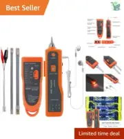 Enhanced RJ45 RJ11 Wire Testing Kit with LED Light and Noise Reduction Earphones