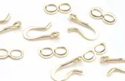 25 Gold Plated Hook And Eye Clasps 14 MM