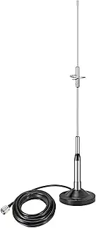 [Bingfu] Car Mobile Ham Radio High Gain Antenna Dual Band VHF UHF 136-174MHz 400-460MHz Amateur Radio Anti-Rust Antennas with Magnetic Base 5m Cable for Car Truck Two Way Radio Marine VHF Radio