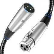 XLR Cable, TEKERA Microphone Cable Nylon Braided XLR Male to Female Balanced Microphone Cord 0.5m 1m 2m 3m 5m 10m(33ft/10M)