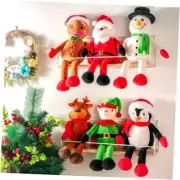 Poen 6 Pcs 16 Inch Christmas Plush Dolls Decoration Santa Claus Snowman Elk