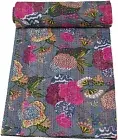 Indian Cotton Handmade Bedspread Kantha Quilt Bedding Bedspread Blanket Throw