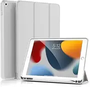 KenKe iPad 10.2 Case for iPad 9th Generation 2021 /iPad 8th Generation 2020 / iPad 7th Gen 2019 with Pencil Holder, Auto Sleep/Wake for Slim Soft Back Smart Cover, iPad 10.2 inch Case, Gray
