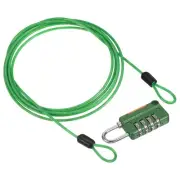 4 Digit Combination Lock 6.5Ft Security Cable Padlock Steel Lock Chain Green