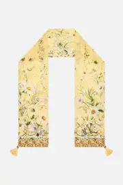 LONG SILK CRINKLE CHIFFON SCARF DAISY CHAINS