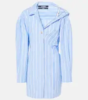 [Jacquemus] Jacquemus Striped cotton shirt dress UK 6 blue
