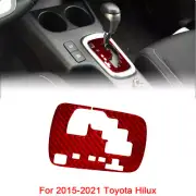 For 2015-2021 Toyota Hilux Console Gear Inner Frame Carbon Fiber Trim Red 1Pc (for: Toyota)