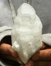 378g Rare Especial White Quartz Crystal Skeleton Wand Tower Mineral Specimen