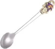 NAMOARLY Stainless Steel Flower Coffee Spoons Enamel Stirring Spoons for Coffee Tea Dessert Ergonomic Design with Creative Floral Handle for Home Catering Use