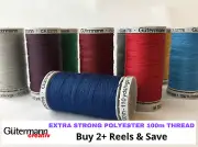 Gutermann "Extra Strong" Polyester Sewing, Embroidery Thread - 100m Spool
