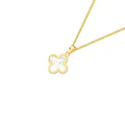 9ct Gold Mother Of Pearl Clover Pendant