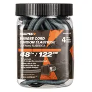 48 Inch Weather Resistant Bungee Cords 4 Pack with Strong Steel Hooks