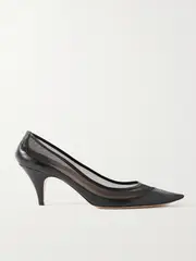[KHAITE] KHAITE - River Iconic Mesh And Leather Pumps - Black - IT39 IT 39 Black