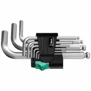 Wera 05133163001 Hex-Plus Stainless Steel Metric L-Key Allen Wrench (9pc Set)