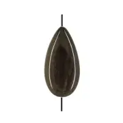 Large Golden Sheen Obsidian Flat Pear Teardrop Pendant Bead 20x39mm #89063