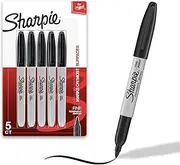 Sharpie Permanent Markers, Fine Point, Black, 5 Count