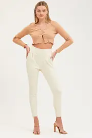 White Slim Pants High Rise - Size 14, Women's Slim Pant
