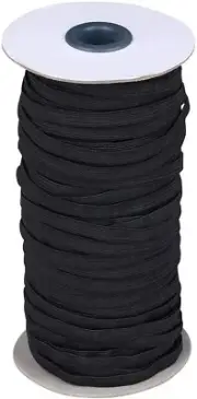 Black Elastic Cord, Elastic Band, Elastic Rope, Bungee 70-Yard Length 1/4" width