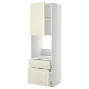 METOD / MAXIMERA hi cab f ov w dr/2 frnt/1 m/1 h drw, white/Bodbyn off-white, 60x60x200 cm