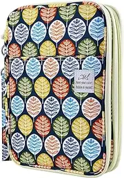 YOUSHARES 192 Slots Colored Pencil Case, Large Capacity Pencil Holder Pen Organizer Bag with Zipper for Prismacolor Watercolor Coloring Pencils, Gel Pens for Student & Artist (Colorful Leaves)