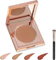Colored Clay Undereye Corrector, CC Undereye Corrector and BrushUnder Eye Concealer, Under Eye for Dark Circles with Brush, Used to cover dark circles and facial blemishes (B-Orange)