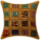 Home Decor Pillow Cover Patchwork Bohemian Cushion Cover Throw Indian 40 x 40 cm