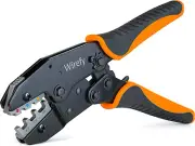 Ratcheting Crimping Tool for Heat Shrink Connectors Wire Terminal Crimper