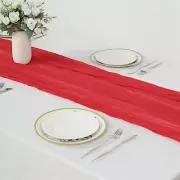 RED 10 ft Cheesecloth EXTRA LONG TABLE RUNNER Cotton Wedding Events Linens