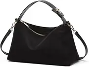 [Niction] Trendy Suede Cloud Crescent Shoulder Bag Women Hobo Bags Satchels Crossbody Phone Purse Top-handle Travel Tote Handbag