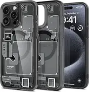 SPIGEN Ultra Hybrid Zero One MagFit for iPhone 15 Pro Case, Compatible with MagSafe Magnetic Ring, Air Cushion TPU Bumper Sleek Internal Design Raised Edges Cover - Zero One