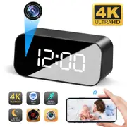 4K Table Alarm Clock Camera with Invisible Night Vision - Wide-Angle Lens - Smart Detection