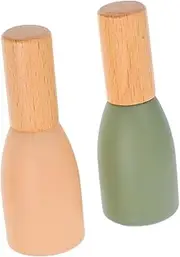 FONDOTIN 2pcs Essential Oil Rollerball Bottles with Elegant Beech Caps Refillable Travel Perfume Containers for DIY Fragrance Compact and Portable for Everyday Use and Travel