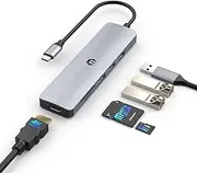 SUTOUG Docking Station, 6-in-1 USB C Hub with 4K HDMI Adapter, USB 3.0/2.0 Ports, SD/TF Card Reader, Dual Monitor Type C Multiport Adapter Docking Station for iPad Pro, MacBook Pro Air, Surface Pro