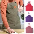 Women Men Waterdrop Resistant Barista Apron Cotton Canvas Canvas Denim Apron