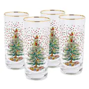 Spode Christmas Tree Polka Dot Highball Glass, Set of 4