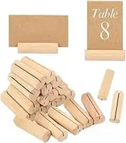 40 Pieces Wood Place Card Holders,Wood Sign Holders Table Number Stand,Versatile Seat Card Stands for Weddings,Parties,and Events,Perfect Table Card Display Stands for Menus, Photos,and Name Cards