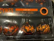 Yikes ORANGE PUMPKIN STRING 8 LIGHTS~*Fall Decor~8ft~Mercury Glass Style