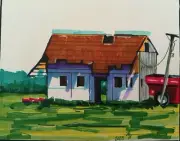 Original 8x10 Marker Drawing By Loretta Nash