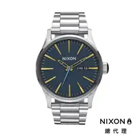 在飛比找蝦皮商城優惠-NIXON SENTRY SS 極簡復刻 深藍 金色指針 鋼